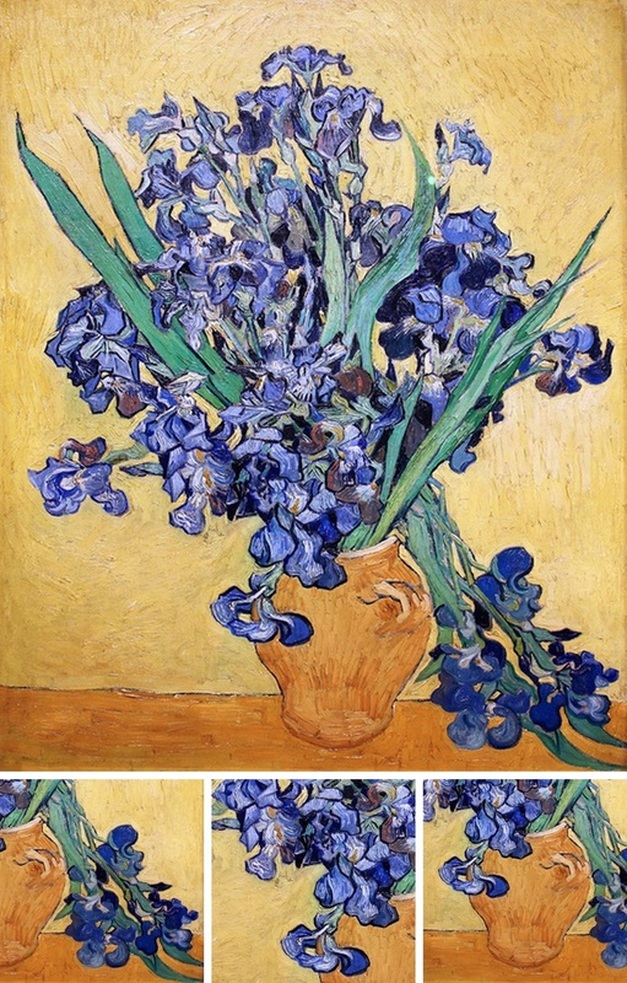 Still Life with Irises (with details) by Vincent van Gogh