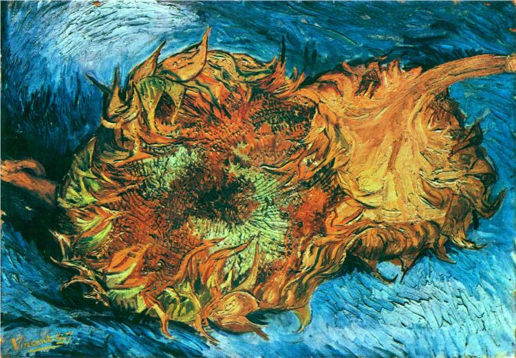 Still Life with Two Sunflowers by Vincent van Gogh | Lone Quixote • @lonequixote | 