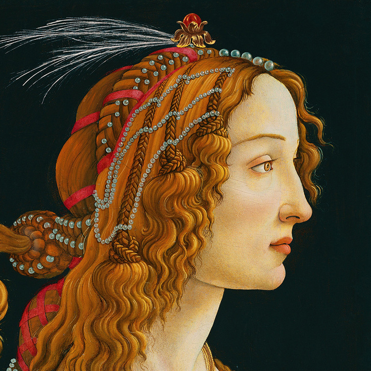 Portrait of a Young Woman (detail) by Sandro Botticelli