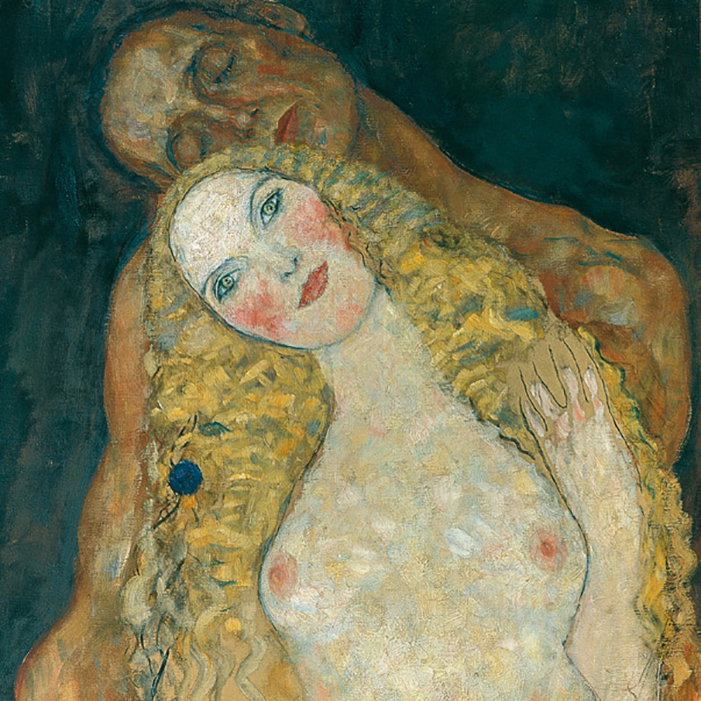 Detail of Adam and Eve by Gustav Klimt