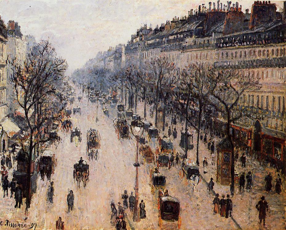 Boulevard Montmartre: Winter Morning by Camille Pissarro