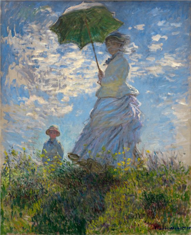 The Promenade, Woman with a Parasol by Claude Monet