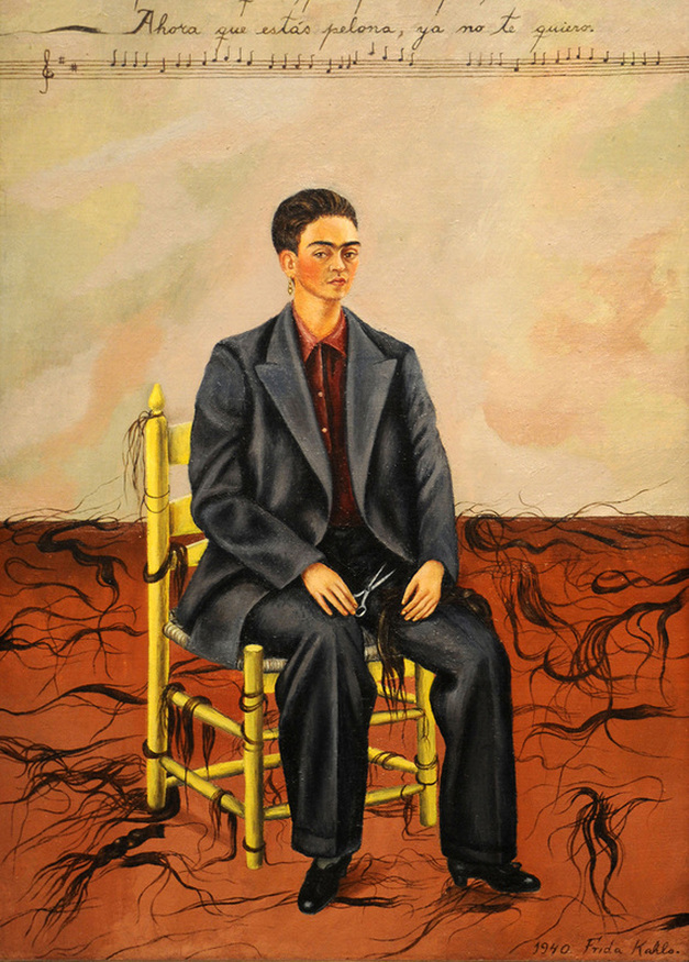 Self Portrait with Cropped Hair by Frida Kahlo | Lone Quixote