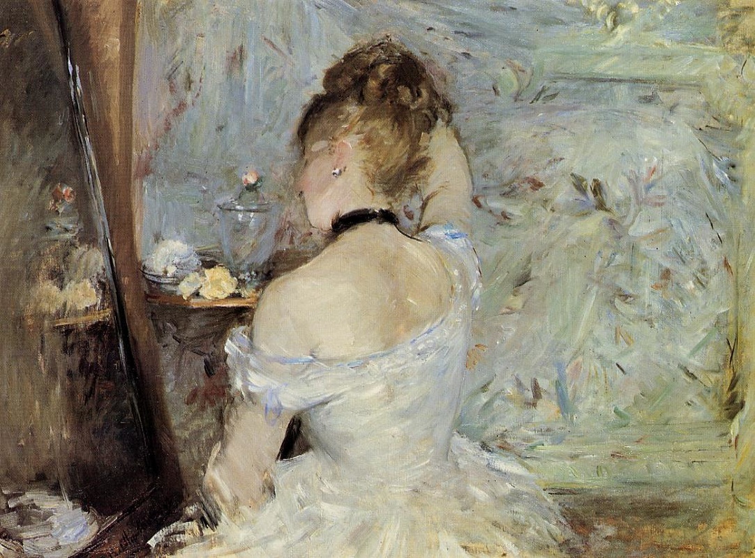 Young Woman at the Mirror by Berthe Morisot | Lone Quixote