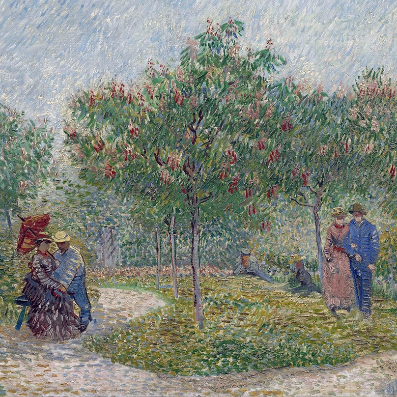 ​Garden with Courting Couples: Square Saint-Pierre (detail) by Vincent van Gogh