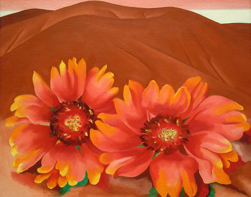 Red Hills with Flowers by ​Georgia O'Keeffe 