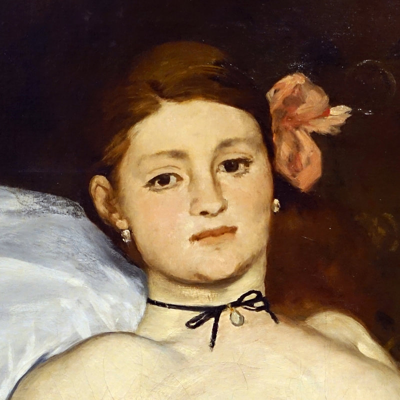 ​Olympia (detail) [1863]  by Edouard Manet