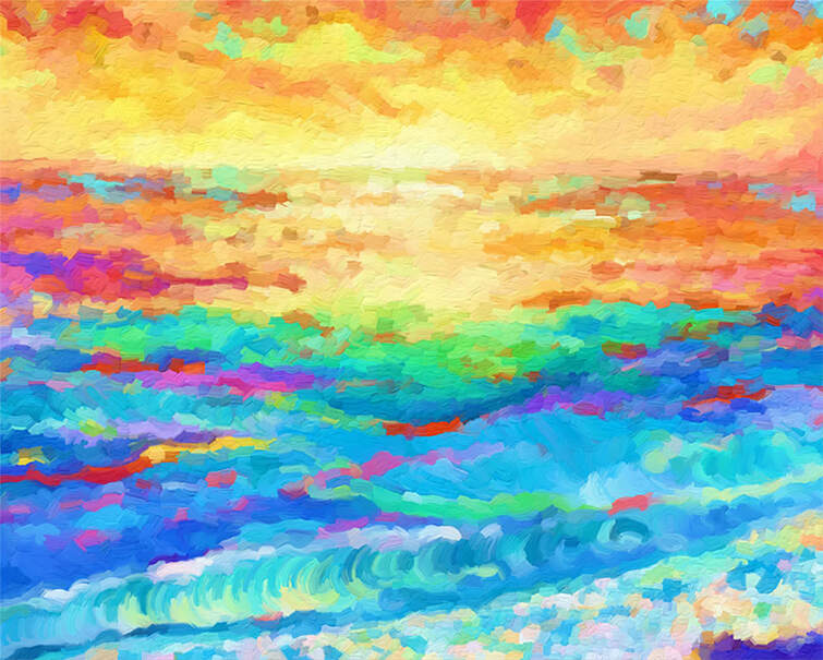 Art Print - Sunset Dancing on Singing Waters by Lone Quixote These art prints are produced with Epson Ultra Premium Luster Photo Paper. The print has a satin finish, providing you with highly saturated look and maximum ink coverage. Because of its saturation and resistance to fingerprints, luster paper is a popular choice for giclée quality photographic prints.
