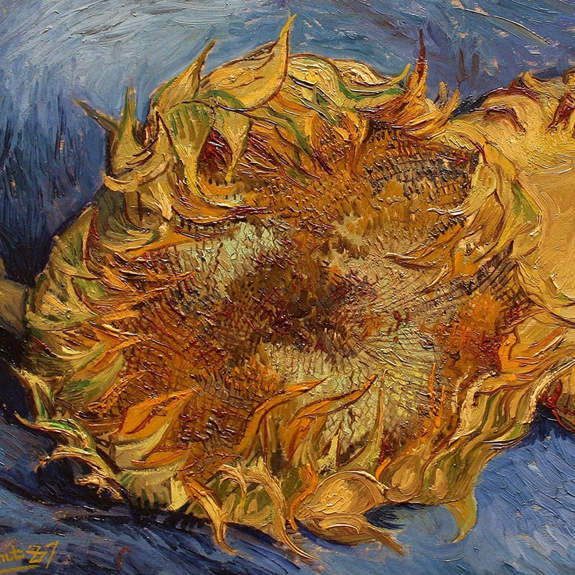Still Life with Two Sunflowers (detail) 1887 by Vincent van Gogh