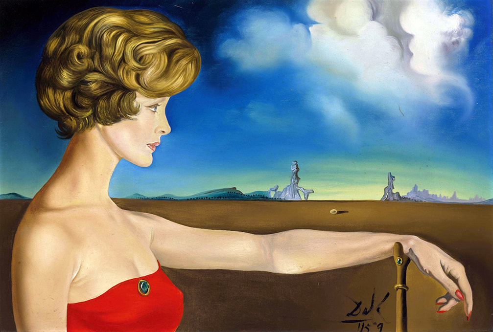 Young Woman in a Landscape (1959) by Salvador Dali
