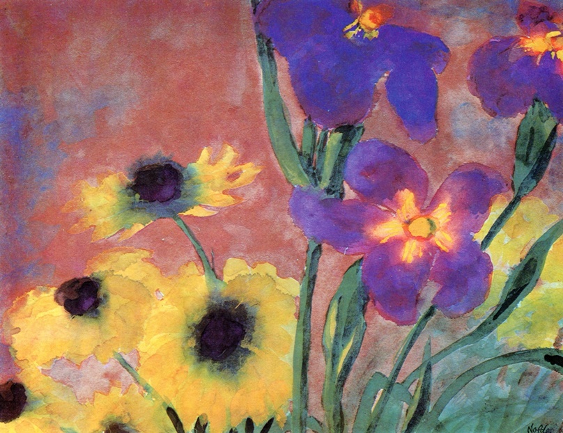 Daisies and Irises by Emil Nolde