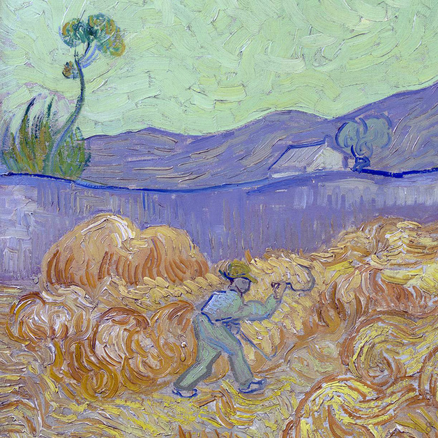 Wheatfield with a Reaper (detail) by Vincent van Gogh