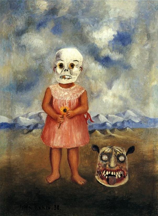 Girl with Death Mask (She Plays Alone) by Frida Kahlo