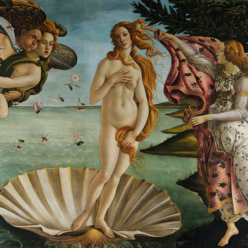 The Birth of Venus (detail) by Sandro Botticelli
