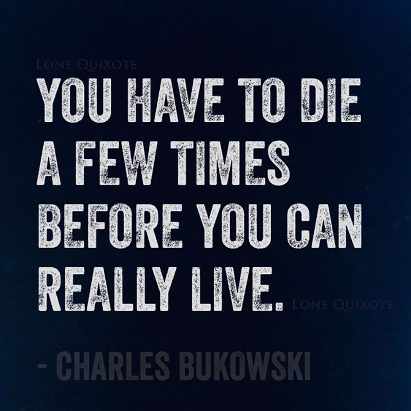 “You have to die a few times before you can really live.” -- Charles Bukowski