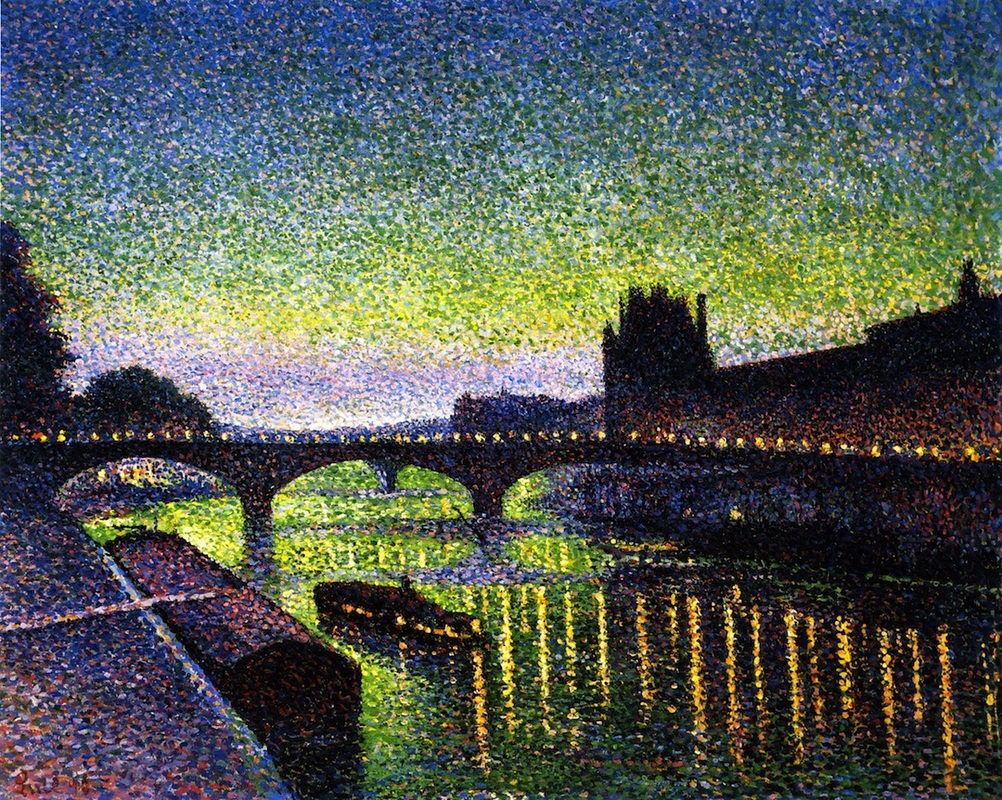 The Louvre and Pont du Carrousel, Night Effect by Maximilien Luce