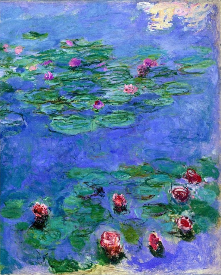Water Lilies Red by Claude Monet