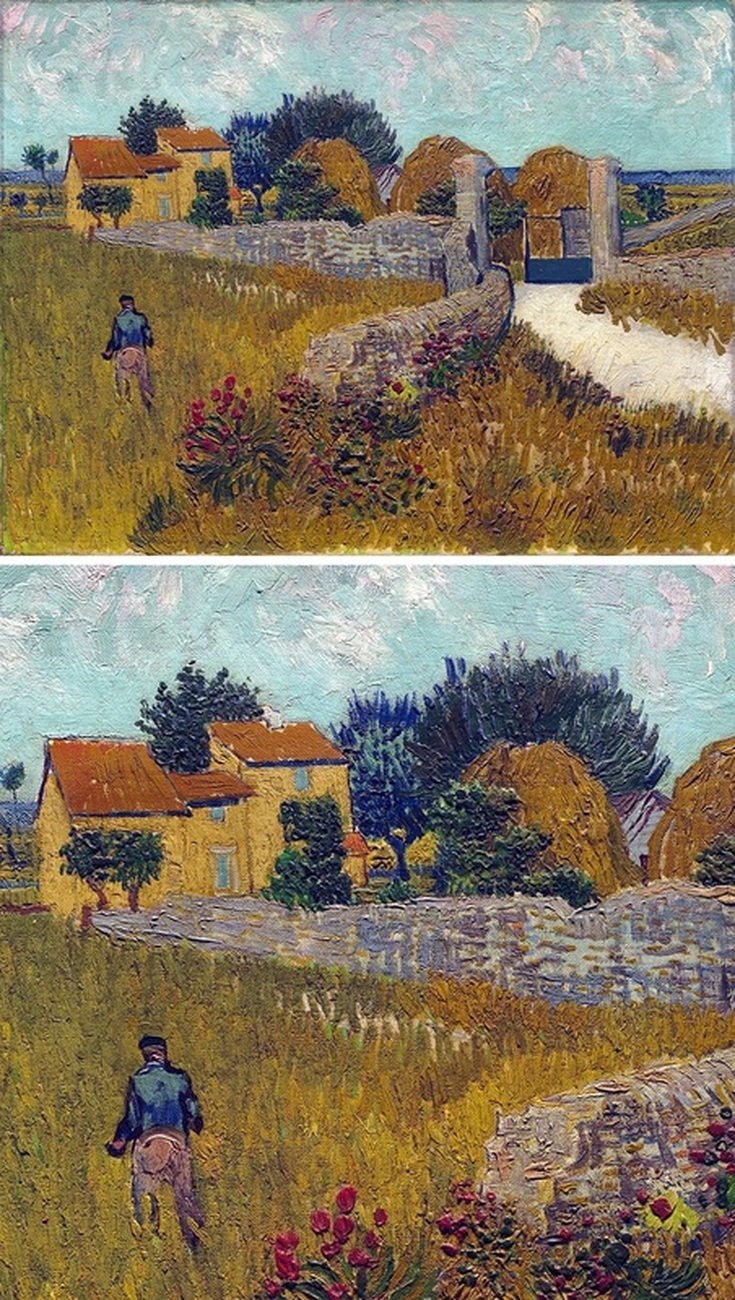 Farmhouse in Provence by Vincent van Gogh with Detail View