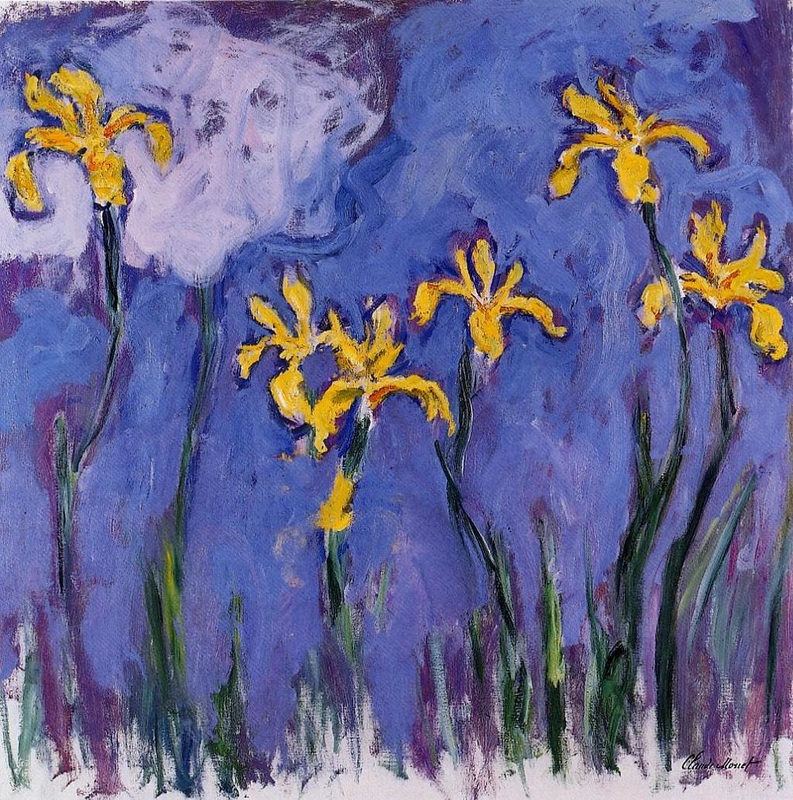 Yellow Irises with Pink Cloud, 1917 by Claude Monet