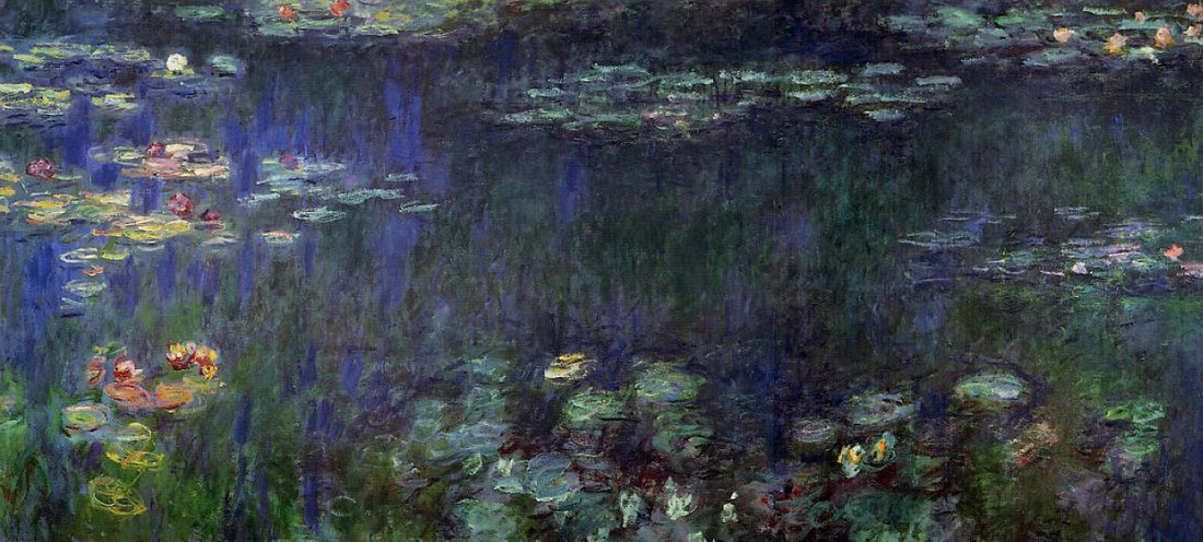 Water Lilies, Green Reflection (left half) by Claude Monet | Lone Quixote 
