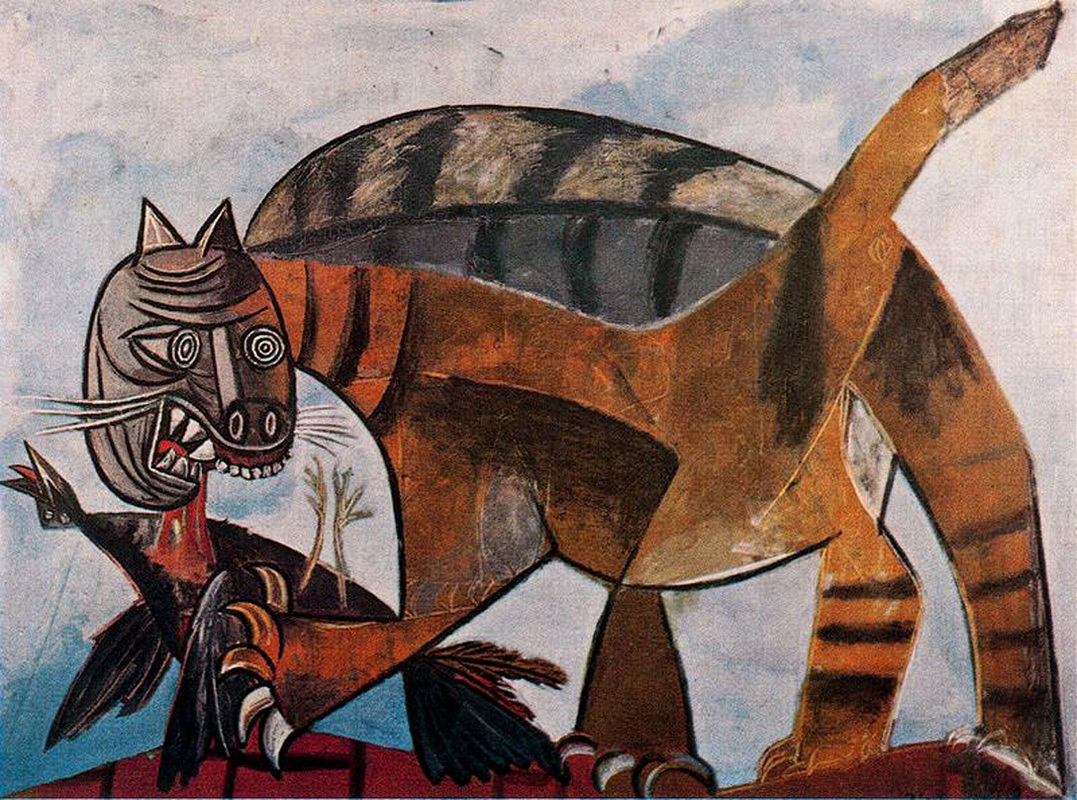 Cat Eating Bird by Pablo Picasso
