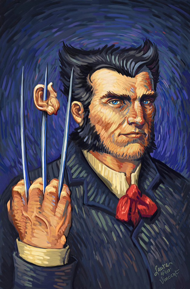 Portrait of Wolverine (after Vincent van Gogh) by Laura Martin