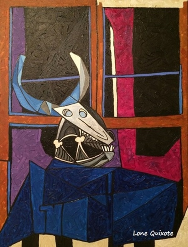 Still Life with Ox Skull (After Picasso) by Lone Quixote