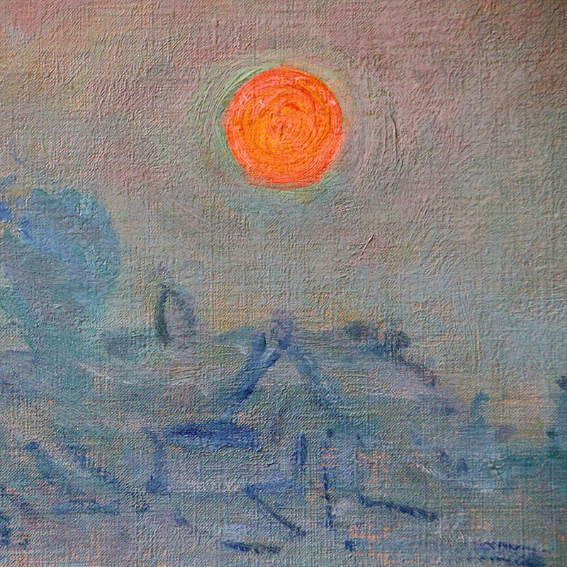 Sunset on the Seine in Lavacourt (detail) by Claude Monet