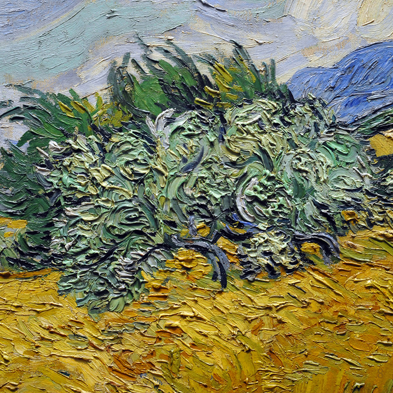 Wheatfield with Cypress Tree (detail) by Vincent van Gogh | Lone Quixote