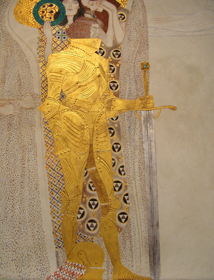The Golden Knight (detail of Beethoven Frieze) by Gustav Klimt | Lone Quixote