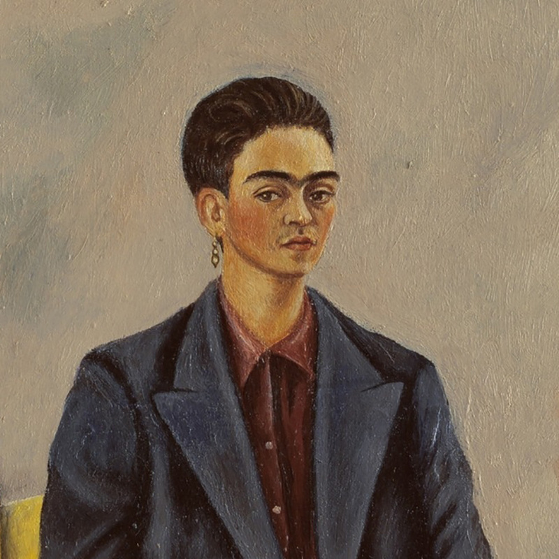 Self Portrait with Cropped Hair (detail) by Frida Kahlo