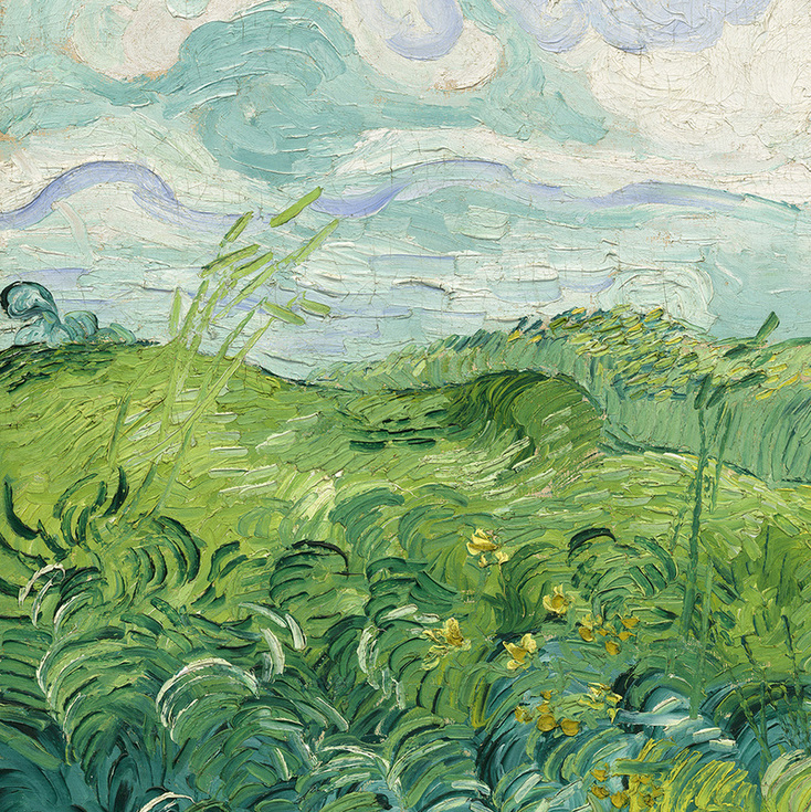 Green Wheat Field (detail) by Vincent van Gogh
