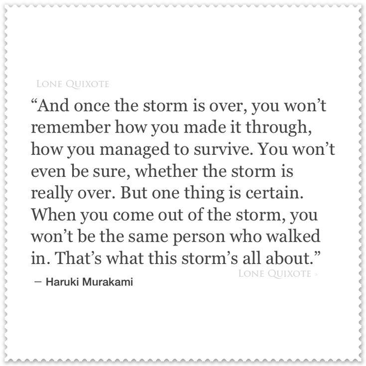 Once the Storm is Over... Haruki Murakami | Lone Quixote • @lonequixote |