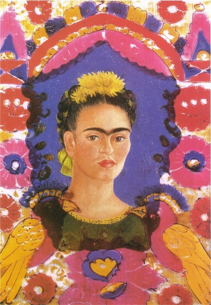 Self Portrait - The Frame by  Frida Kahlo | Lone Quixote