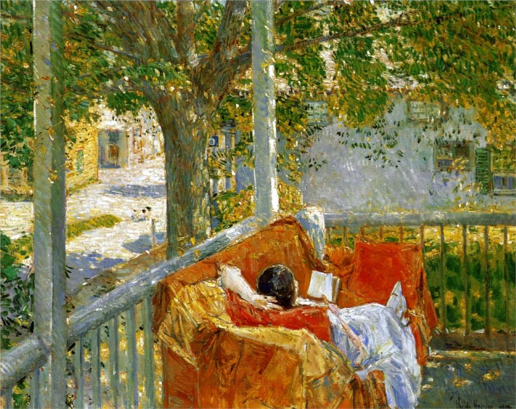 Couch on the Porch, Cos Cob by Childe Hassam