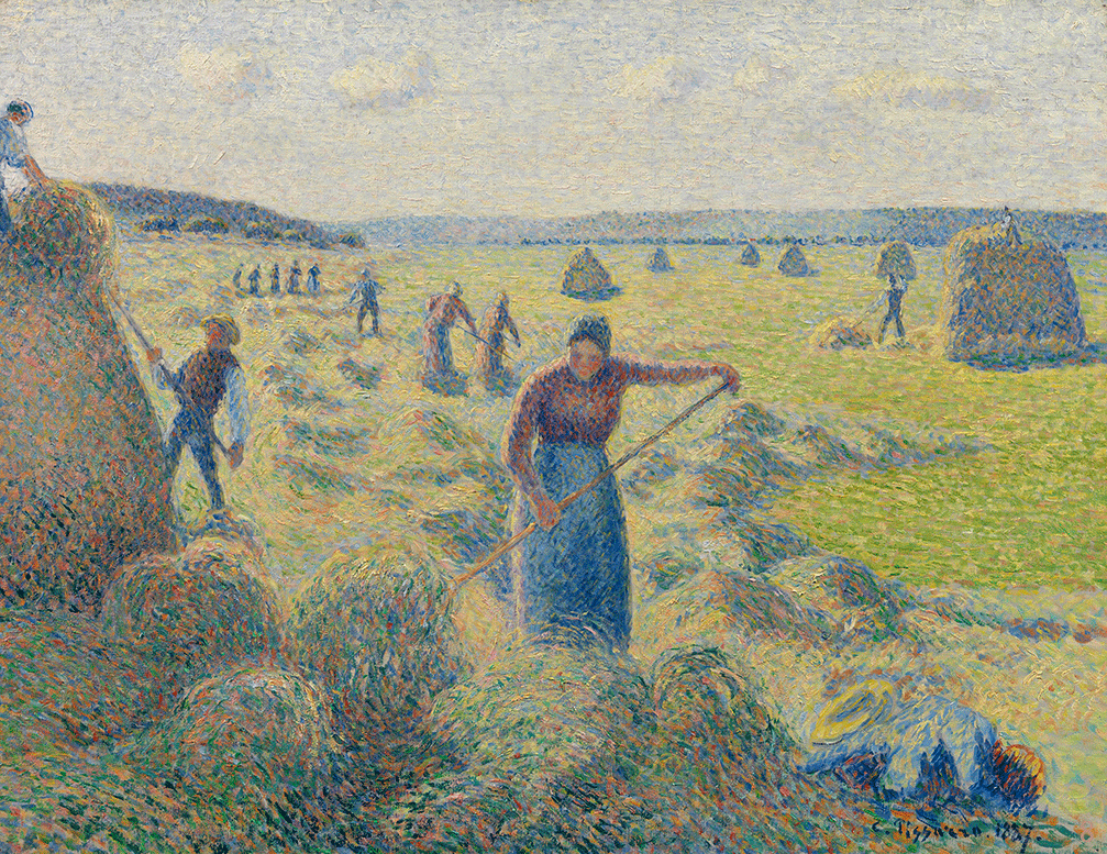 Haymaking, Eragny (with details) by Camille Pissarro | Lone Quixote