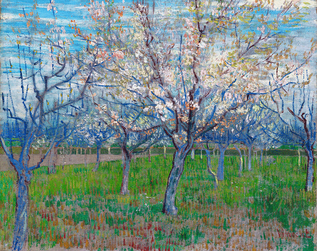 The Pink Orchard (with details) by Vincent van Gogh | Lone Quixote