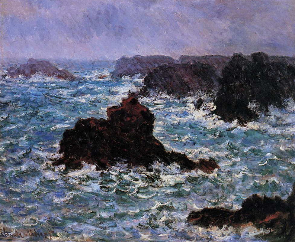 Belle-Ile, Rain Effect by Claude Monet