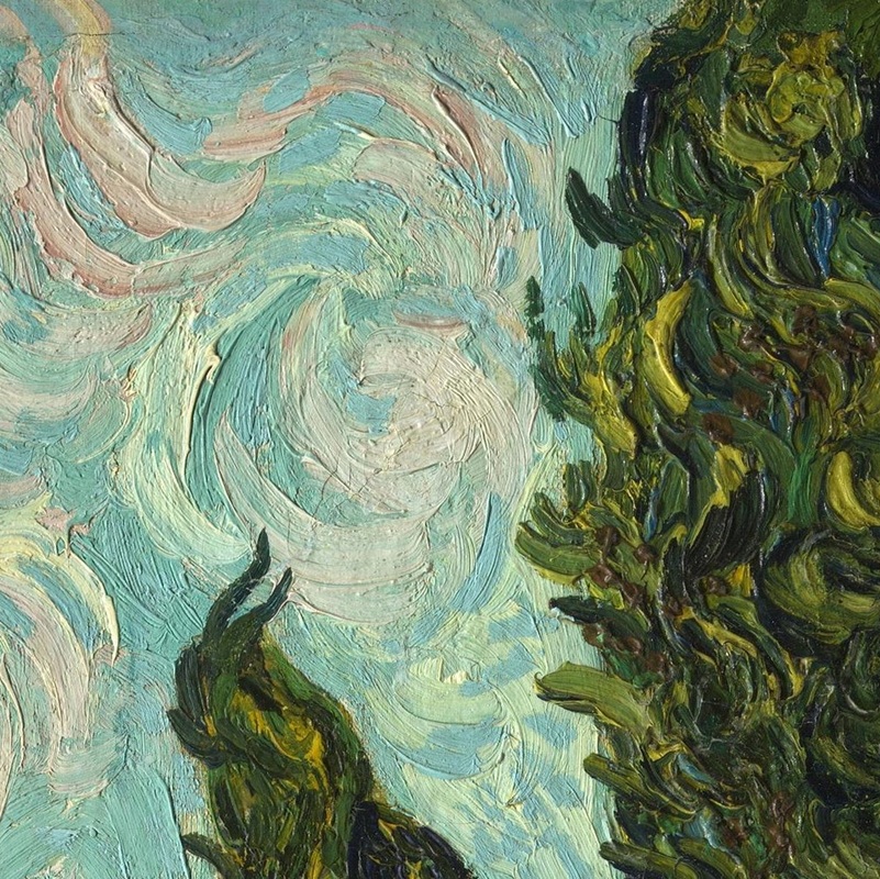 Cypresses (detail) ~ Vincent van Gogh