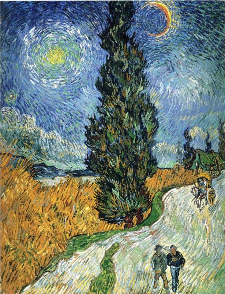 Road with Cypresses by Vincent van Gogh | Lone Quixote • @lonequixote | 