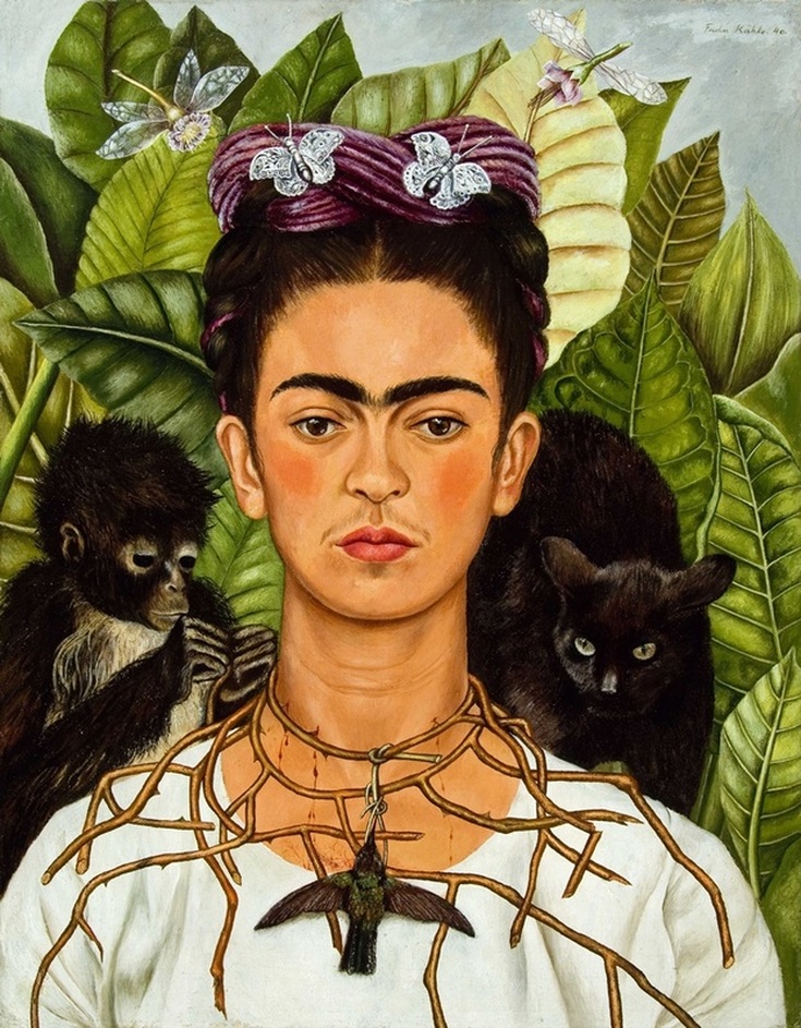 Self Portrait with Necklace of Thorns by Frida Kahlo | Lone Quixote