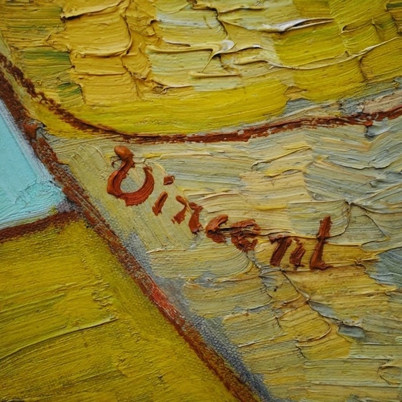 Detail of Vincent van Gogh's signature (Vase with Twelve Sunflowers)