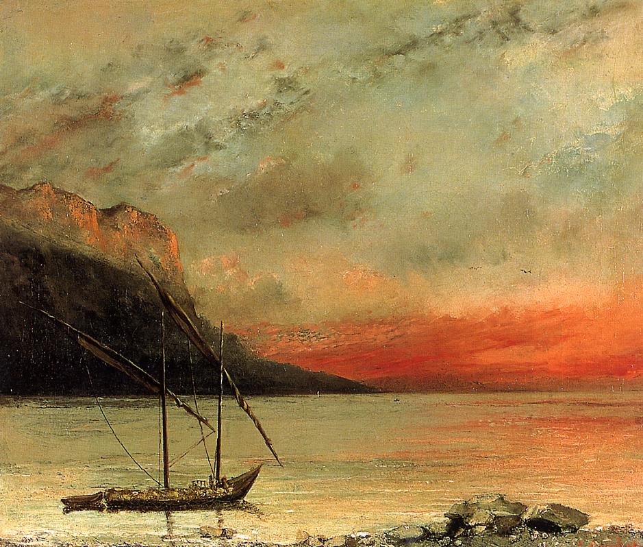 Sunset over Lake Leman by Gustave Courbet