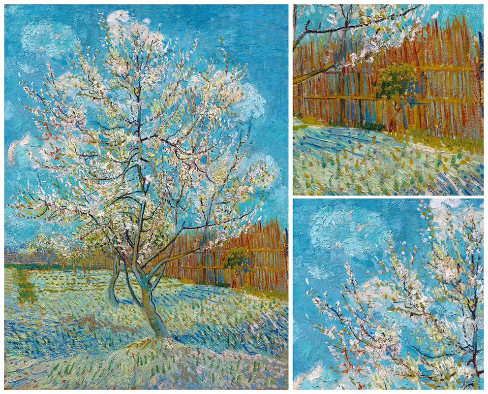 The Pink Peach Tree (with details) by Vincent van Gogh | Lone Quixote
