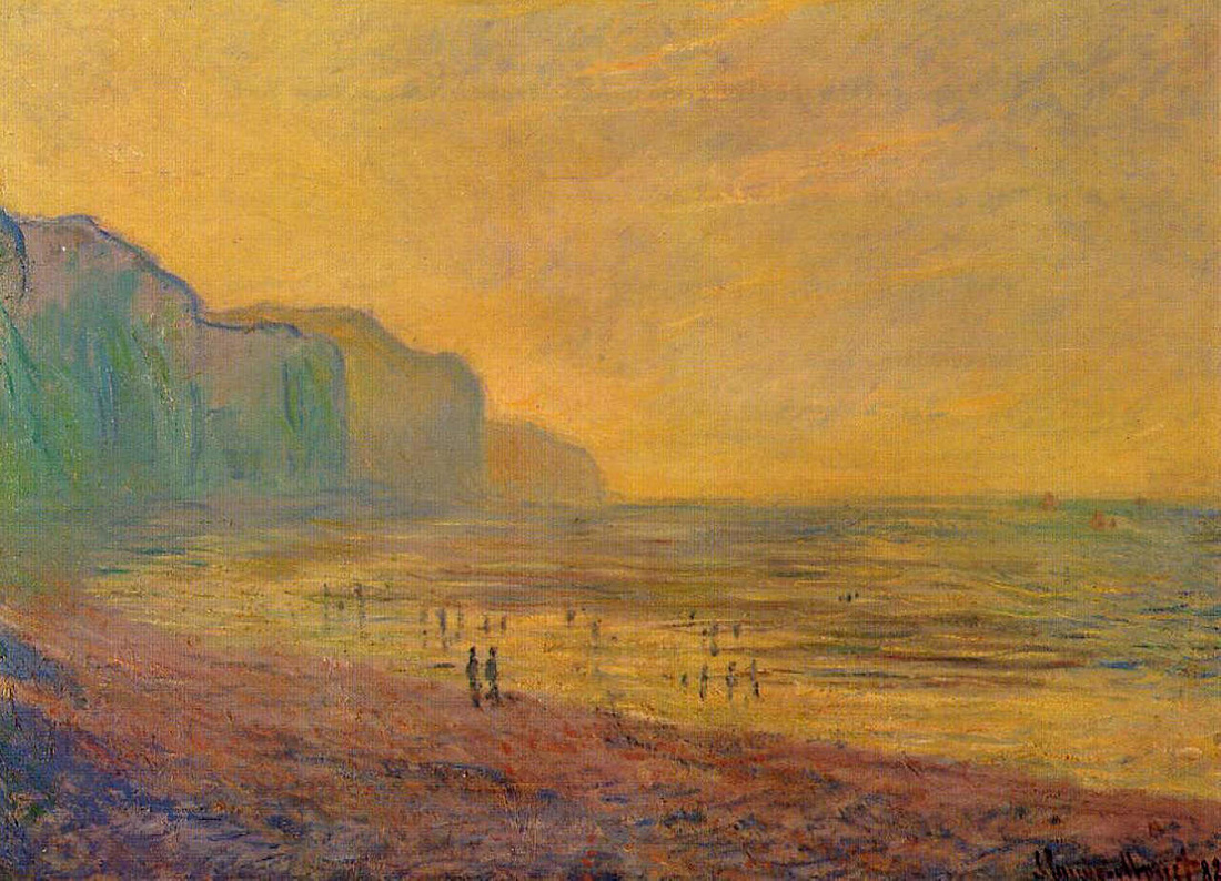 Low Tide at Pourville, Misty Weather by Claude Monet
