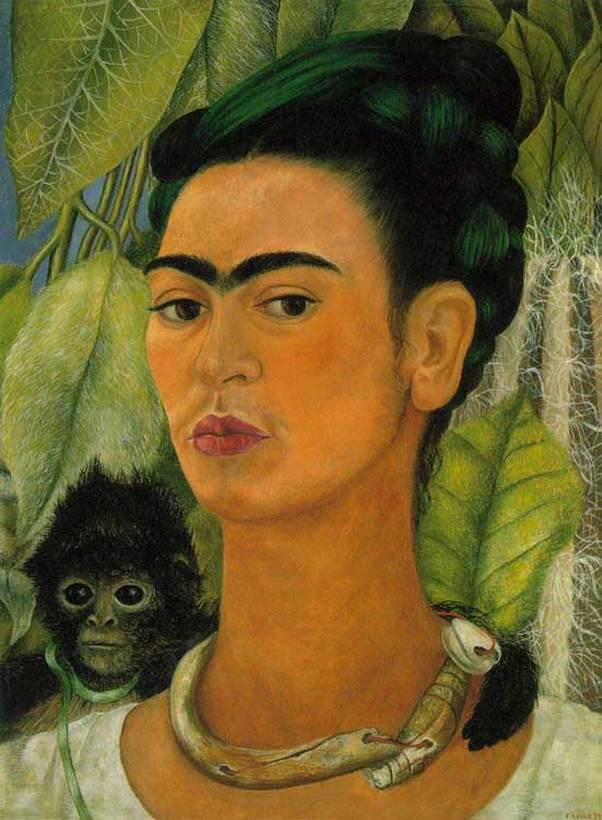 Self Portrait with a Monkey by Frida Kahlo