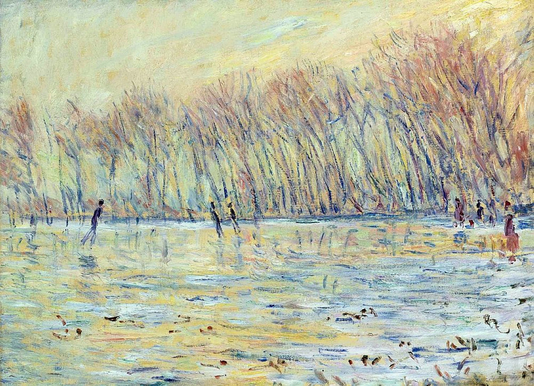 Skaters in Giverny by Claude Monet