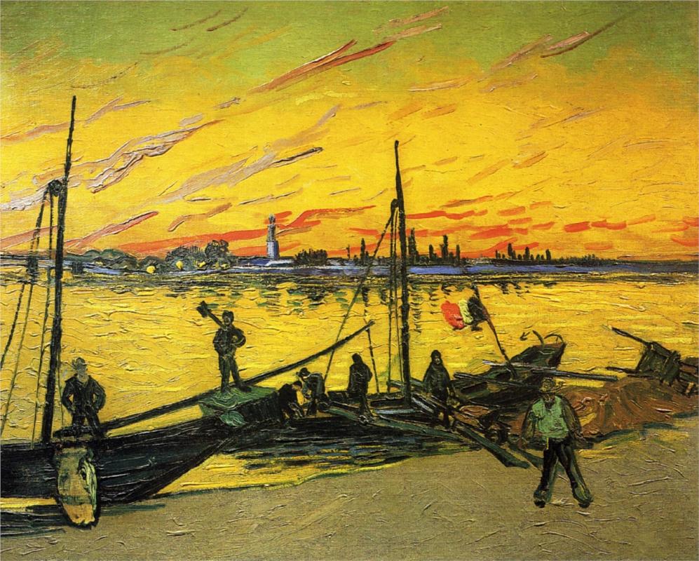 Coal Barges by Vincent van Gogh