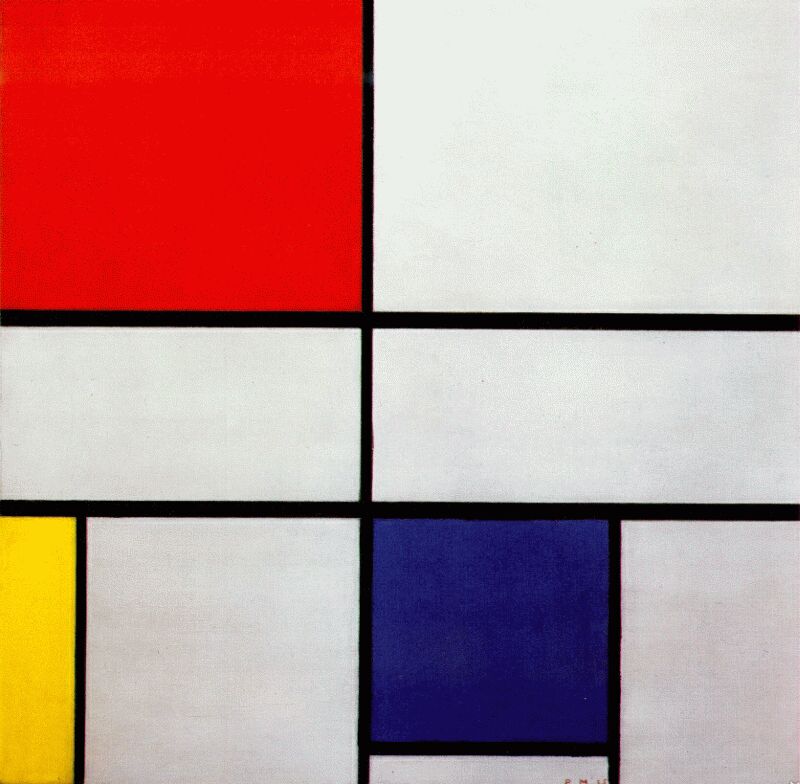 Composition C (No.III) with Red, Yellow and Blue by Piet Mondrian