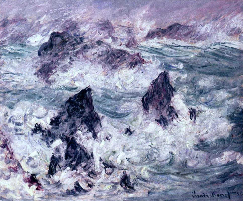 Storm at Belle-Ile by Claude Monet